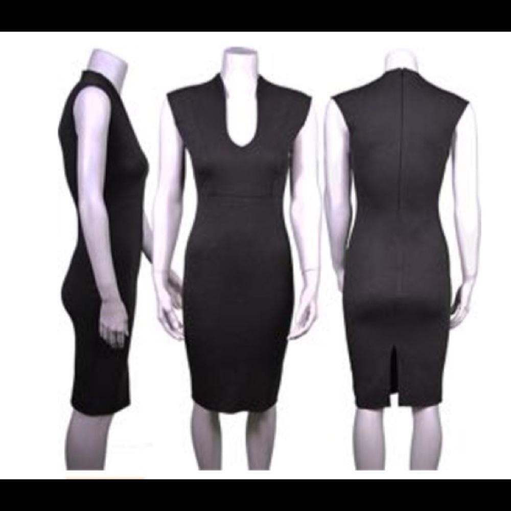 High Collar U Neckline Dress